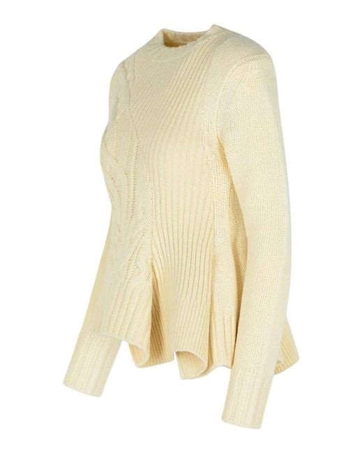 Sacai Yellow Ivory Wool Sweater