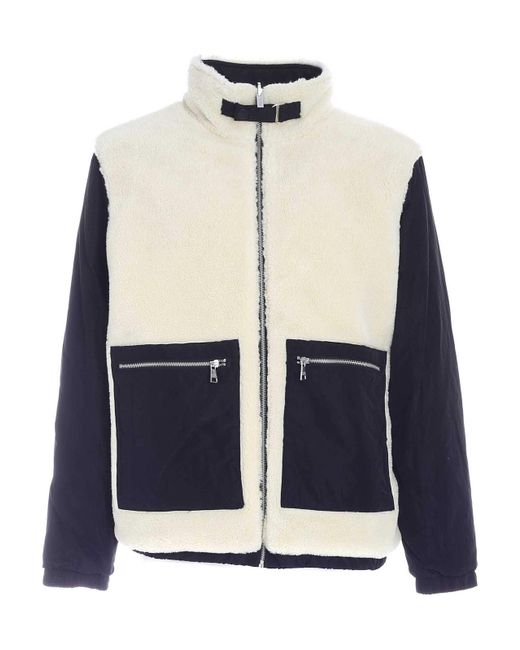 Karl Lagerfeld Blue Reversible Teddy Tecnical Jacket for men