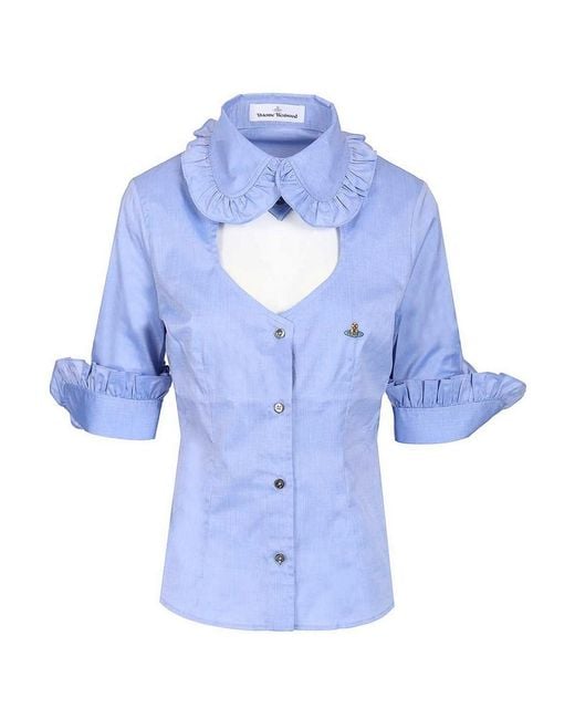 Vivienne Westwood Blue Toulouse Frill Shirt