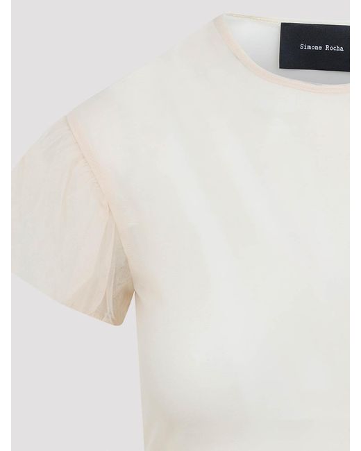 Simone Rocha White Sheer Ballet Peplum Top