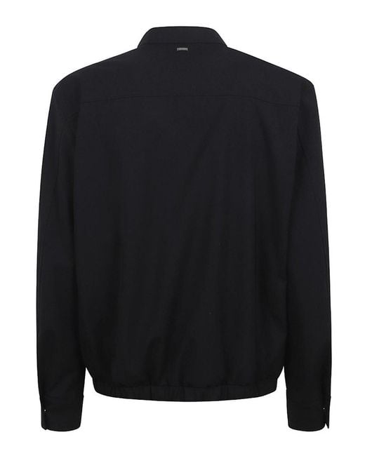 Herno Black Technical Fabric Jacket With Zip for men