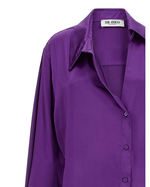 The Attico Purple Chemisier Dress