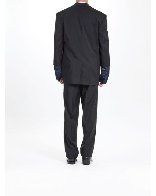 Moschino Blue Cut Sleeves Jacket for men