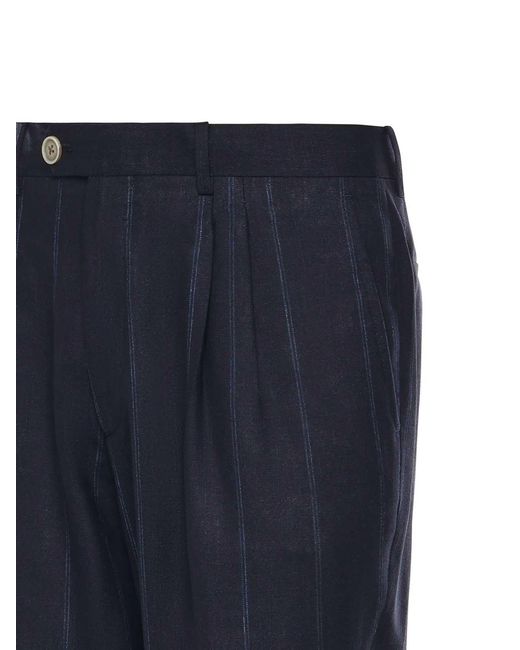Eleventy Blue Single-Breasted Pinstripe Suit for men
