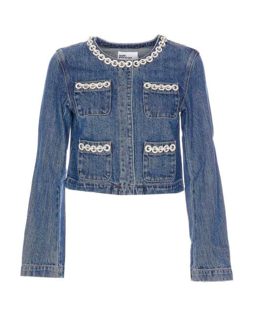 Self-Portrait Blue Sel Portrait Denim Jacket