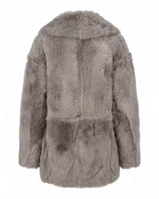 Blancha Gray Shearling Jacket