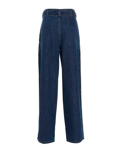 Philosophy Di Lorenzo Serafini Blue Denim Jeans With Removable Waist Belt