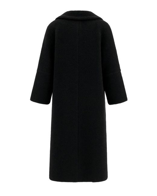 Herno Black Double-Breasted Coat