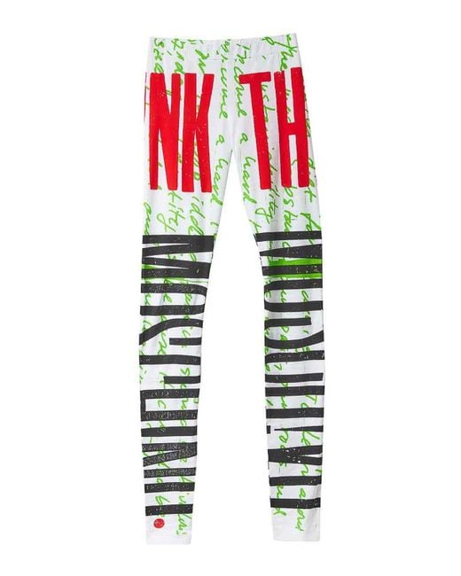 Moschino White Th!Nk Leggings