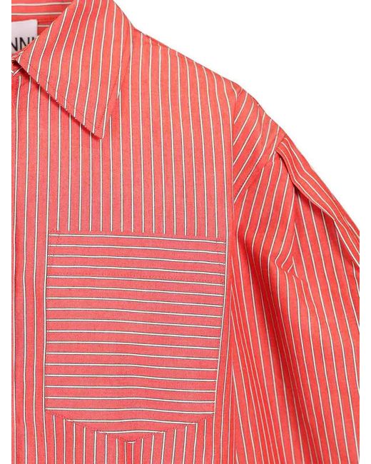Ganni Pink Oxford Shirt