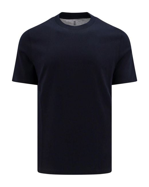 Brunello Cucinelli Black Cotton T-Shirt for men