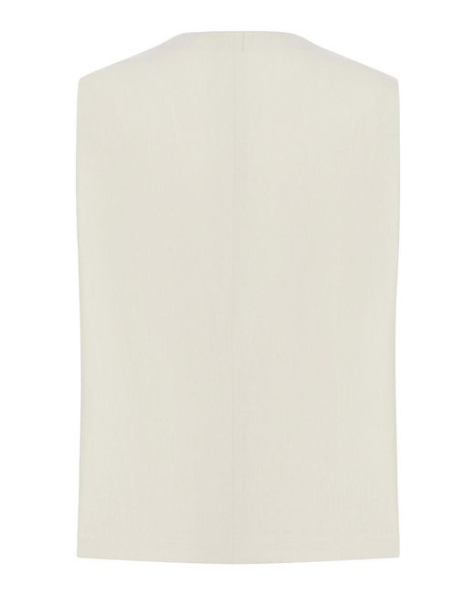 Lardini White Tailored Linen And Cotton Blend Vest for men