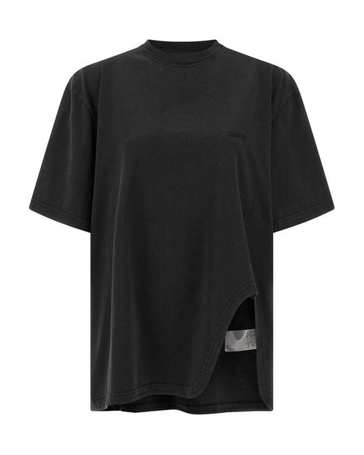 The Attico Black Shaped Split T-Shirt