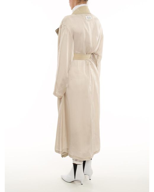 Maison Margiela Natural Cupro Cotton Gabardine Trench Coat