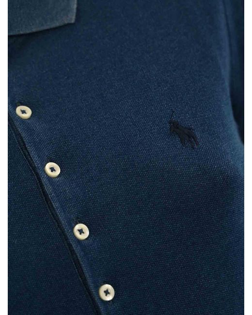 Polo Ralph Lauren Blue Cotton Polo Shirt With Logo