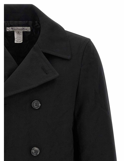 Comme des Garçons Black Double-Breasted Caban for men