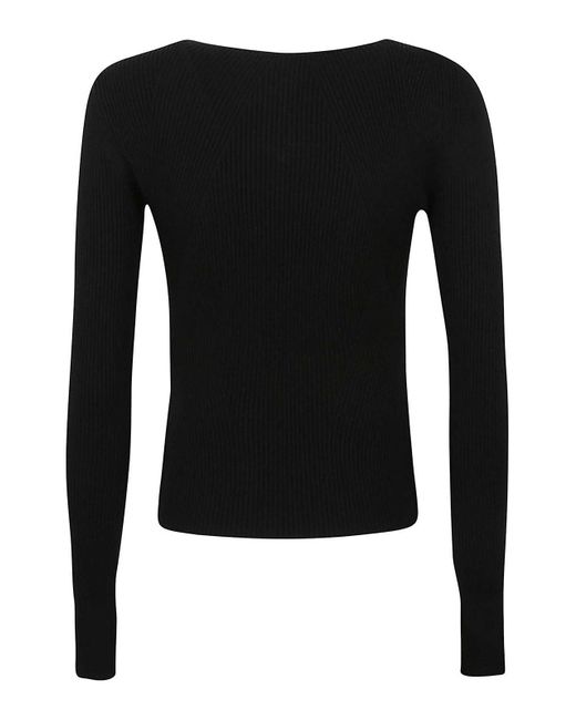 McQueen Black Slash V-Neck Pullover Sweater