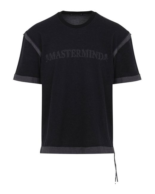 MASTERMIND WORLD Black Cut-Off T-Shirt for men