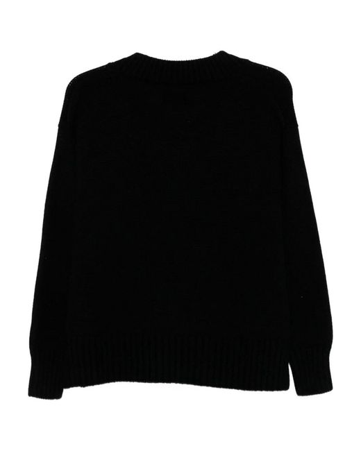 Drumohr Black Long Sleeve V-Neck Sweater