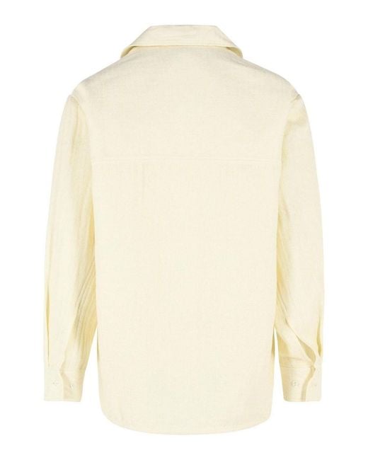 Séfr Natural Wes Ecru Cotton And Linen Shirt for men