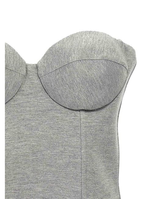 GIUSEPPE DI MORABITO Gray Top Cropped Bustier
