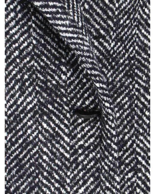 Tagliatore Gray Double-Breasted Coat