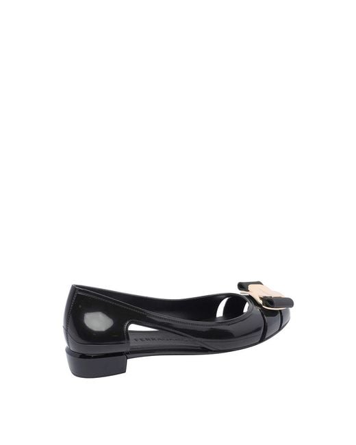 Ferragamo Black Nara Jelly Ballets