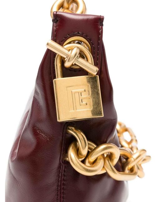 Balmain Pink Sync Medium Leather Shoulder Bag