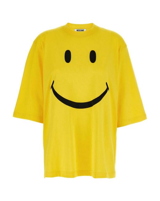 Moschino Yellow Cotton Smile T-Shirt