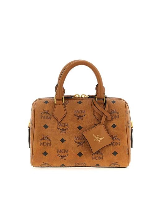 MCM Brown Ella Boston Handbag