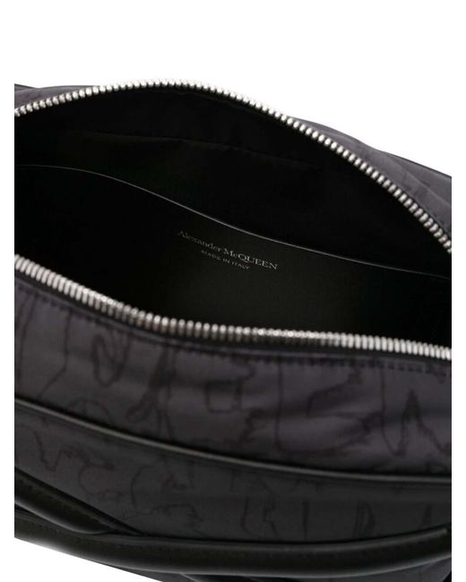 McQueen Black Cross Body Bags for men