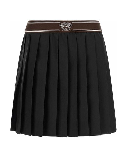 Versace Black Pleated Skirt