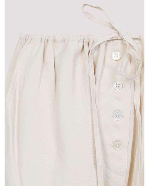 Studio Nicholson White Hera Draw Cord Pants