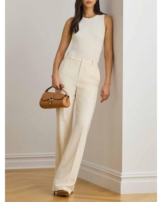 Ralph Lauren Natural Woven-Straight-Pants-City Crepe
