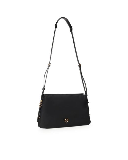 Pinko Black Medium One Two Three Bag Nylon Shoulder Bag