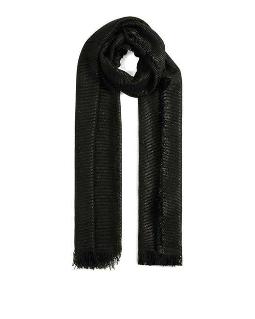 Fabiana Filippi Black Cashmere And Silk Scarf