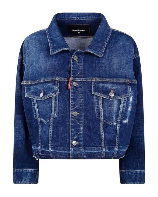 DSquared² Blue Cropped Jeans Jacket