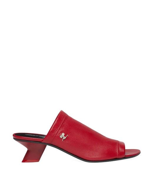 Courreges Red Wet Stretch Mules
