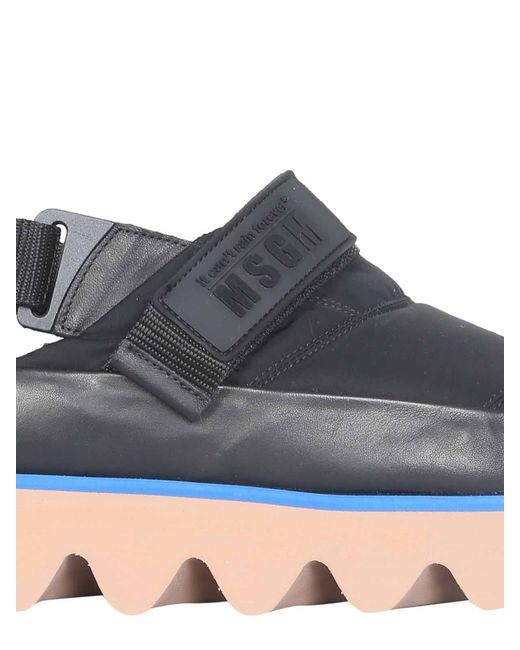 MSGM Black Puffed Sandals