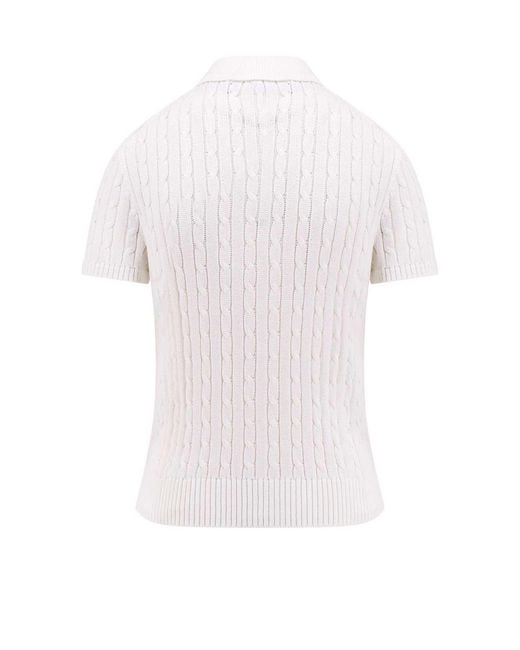 Polo Ralph Lauren White Cotton Cardigan With Contrast
