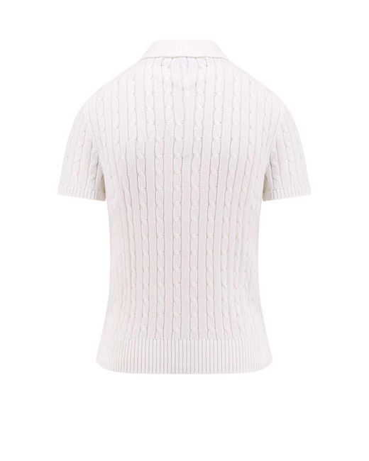 Polo Ralph Lauren White Cotton Cardigan With Contrast