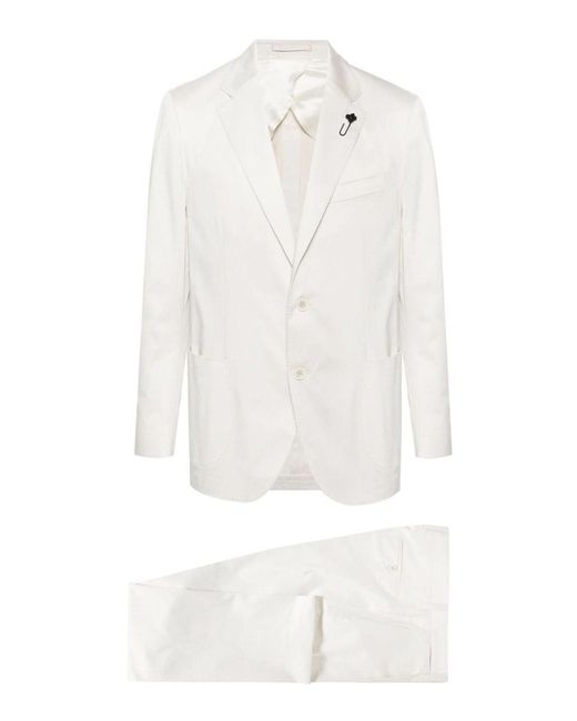 Lardini White Brooch Detail Dress for men
