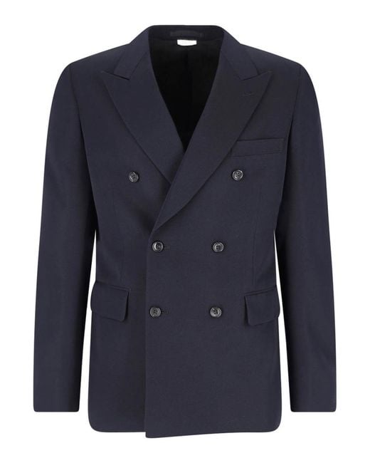 Comme Des Garcons Hommes Plus Blue Double-Breasted Blazer for men