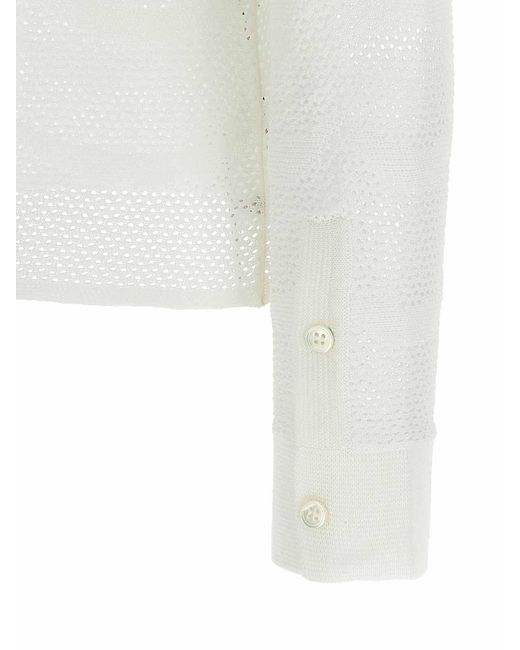 Tom Ford White Openwork Cardigan