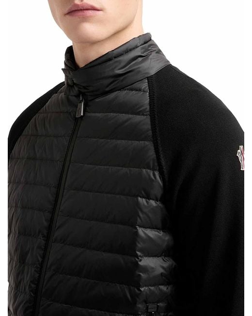 Moncler Black Padded Cardigan With Zip for men