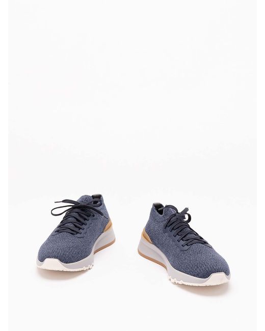 Brunello Cucinelli Blue Knitted Sock Sneakers for men