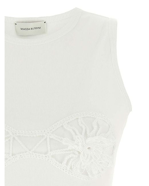 Magda Butrym White Ribbed Top
