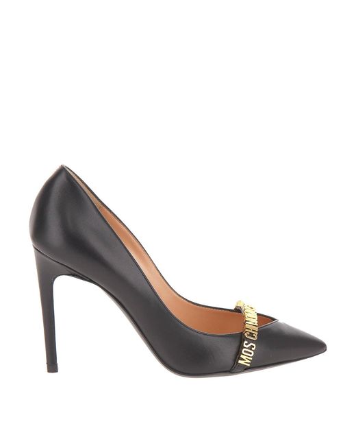 Moschino White Mini Lettering Pump