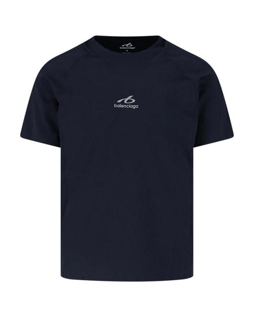 Balenciaga Blue Logo T-Shirt for men