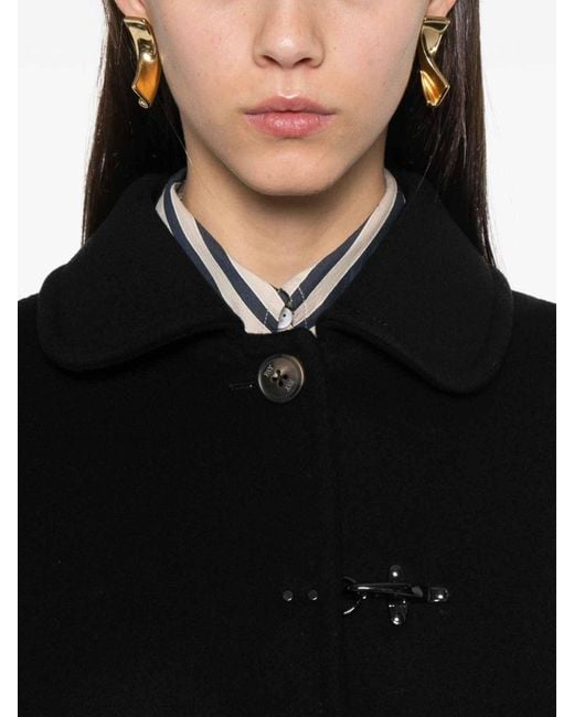 Fay Black Wool And Cashmere Coat